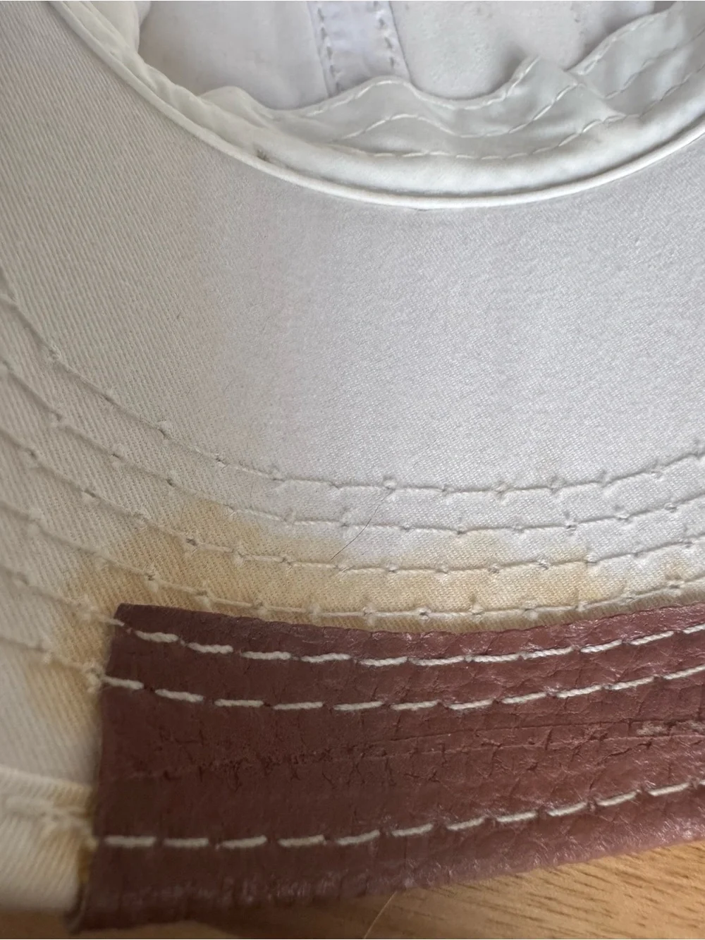 True Religion White Baseball Cap with Brown Brim Patch see photos for details